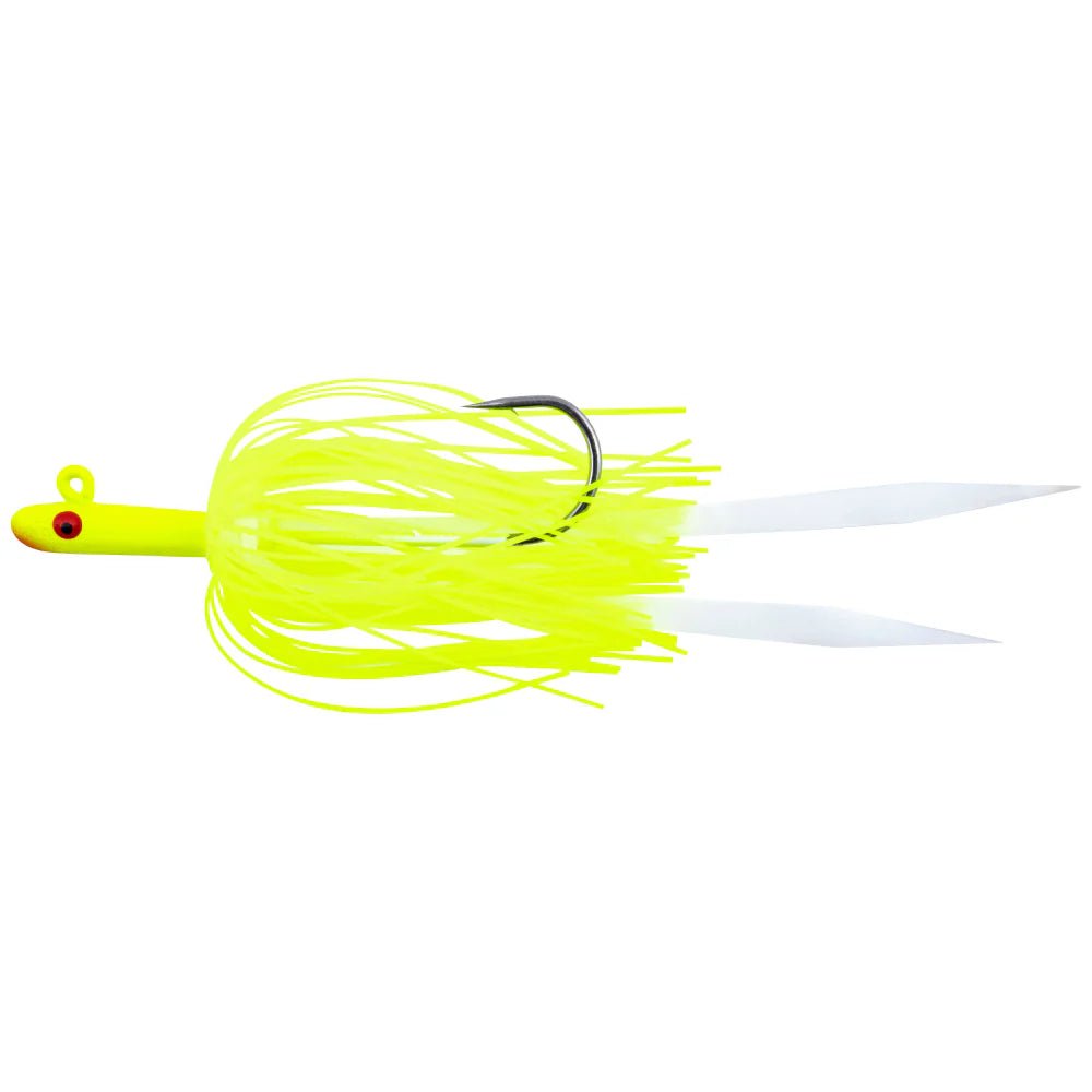 Glass Minnow Jig with Silicone Skirt 3/8oz - Chartreuse - 1