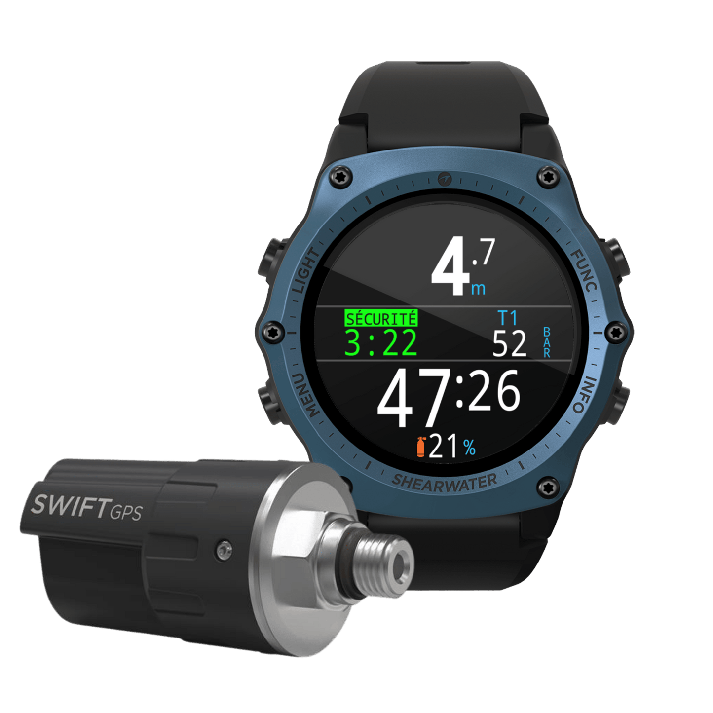 Shearwater Teric TX With Swift GPS Transmitter - Blue Bezel - 5