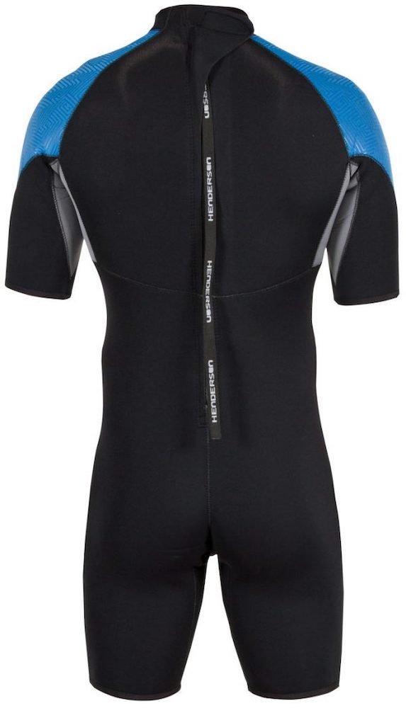 Henderson 3mm Mens Thermoprene Pro Back Zip Shorty - Blue - 4