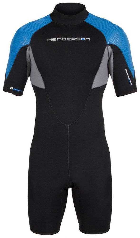 Henderson 3mm Mens Thermoprene Pro Back Zip Shorty - Blue - 3