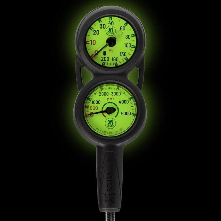 XS Scuba QuikVu Triple Gauge Console - Imperial - 4