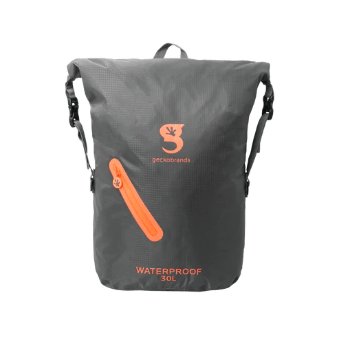 Gecko Waterproof Lightweight 30L Backpack - Grey/Orange - 7