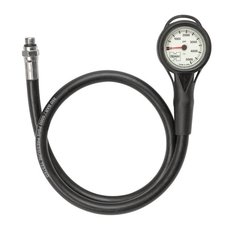 XS Scuba Highland Thin Line Pressure Gauge - Imperial/Miflex Hose - 3