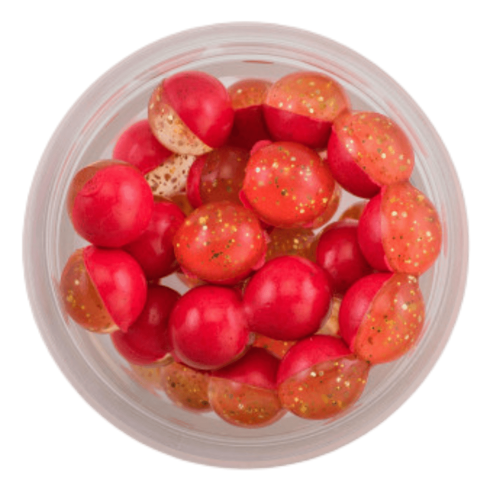 Berkley Powerbait Salmon Eggs Garlic Scent - Clear - Gold/Fluorescent Red - 3