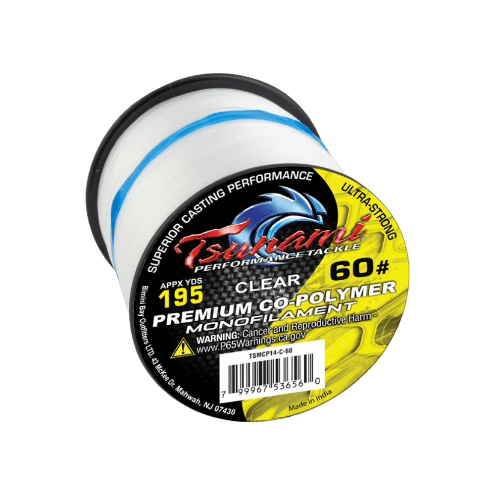 Tsunami Premium Co - Polymer Clear Monofilament Spool - 60 lb - 1