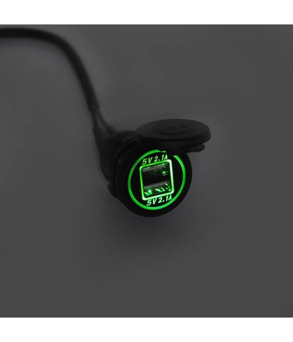 FPV Dash Mounted USB Dual Port - FPV Dash Mount USB Dual Port + Water Proof Cable - 2