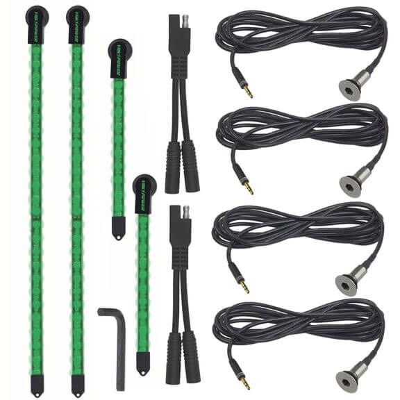 Yak-Power Complete LED light Kit (2pcs 20in and 2pcs 10in) - Green - 4