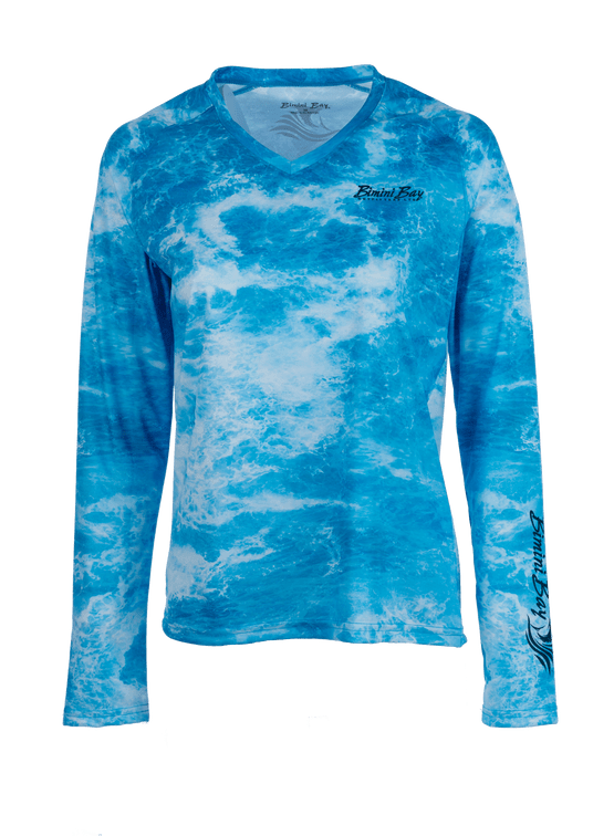 Bimini Bay Women's Undertow Camo Blue Long Sleeve - L - 3
