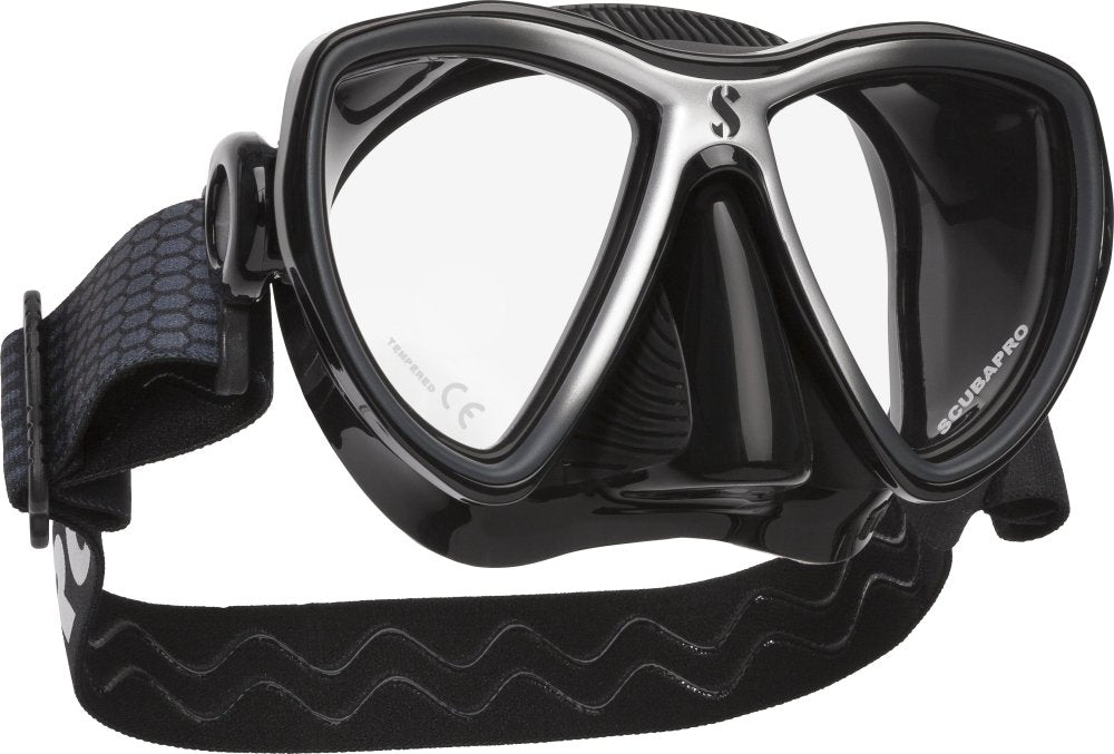 Scubapro Synergy Mini Mask w/ Comfort Strap Mask - Black/Silver-Black Skirt - 11