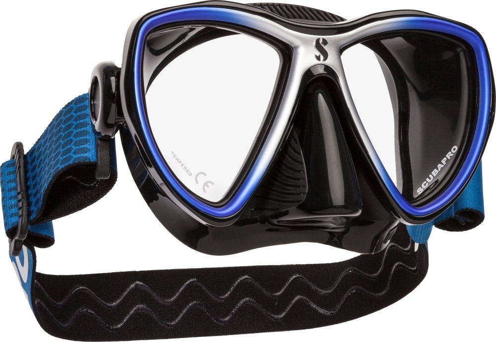 Scubapro Synergy Mini Mask w/ Comfort Strap Mask - Blue/Silver-Black Skirt - 7