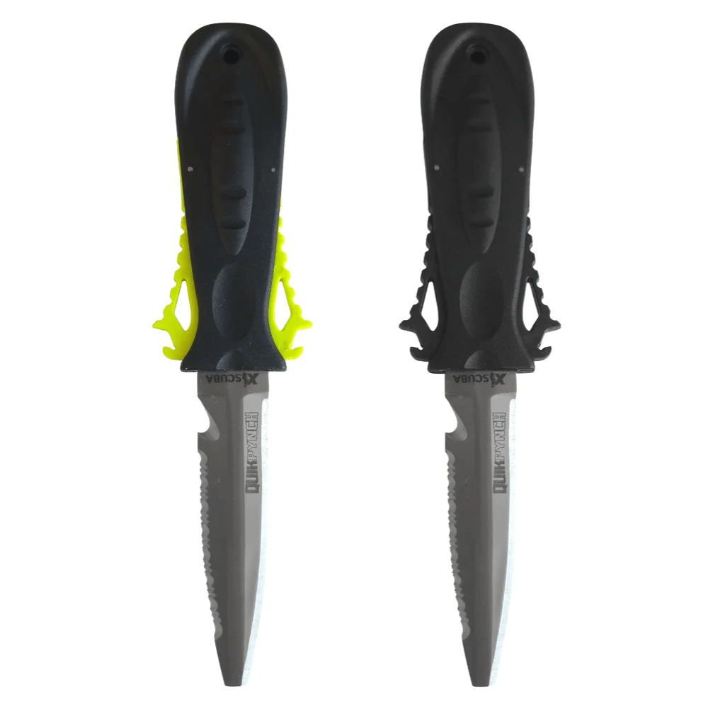 XS Scuba QuikPynch Knife Stainless - Neon Yellow - 5