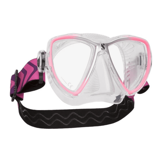 Scubapro Synergy Mini Mask w/ Comfort Strap - Pink/Silver - Clear Skirt - 1