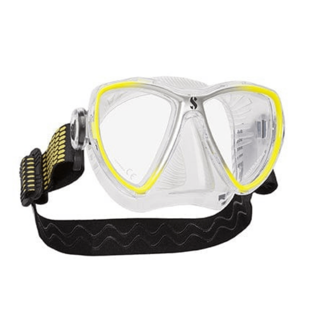 Scubapro Synergy Mini Mask w/ Comfort Strap - Yellow/Silver - Clear Skirt - 3
