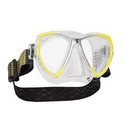 Scubapro Synergy Mini Mask w/ Comfort Strap - Yellow/Silver - Clear Skirt - 3