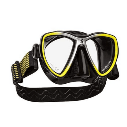 Scubapro Synergy Mini Mask w/ Comfort Strap - Yellow/Silver - Black Skirt - 4