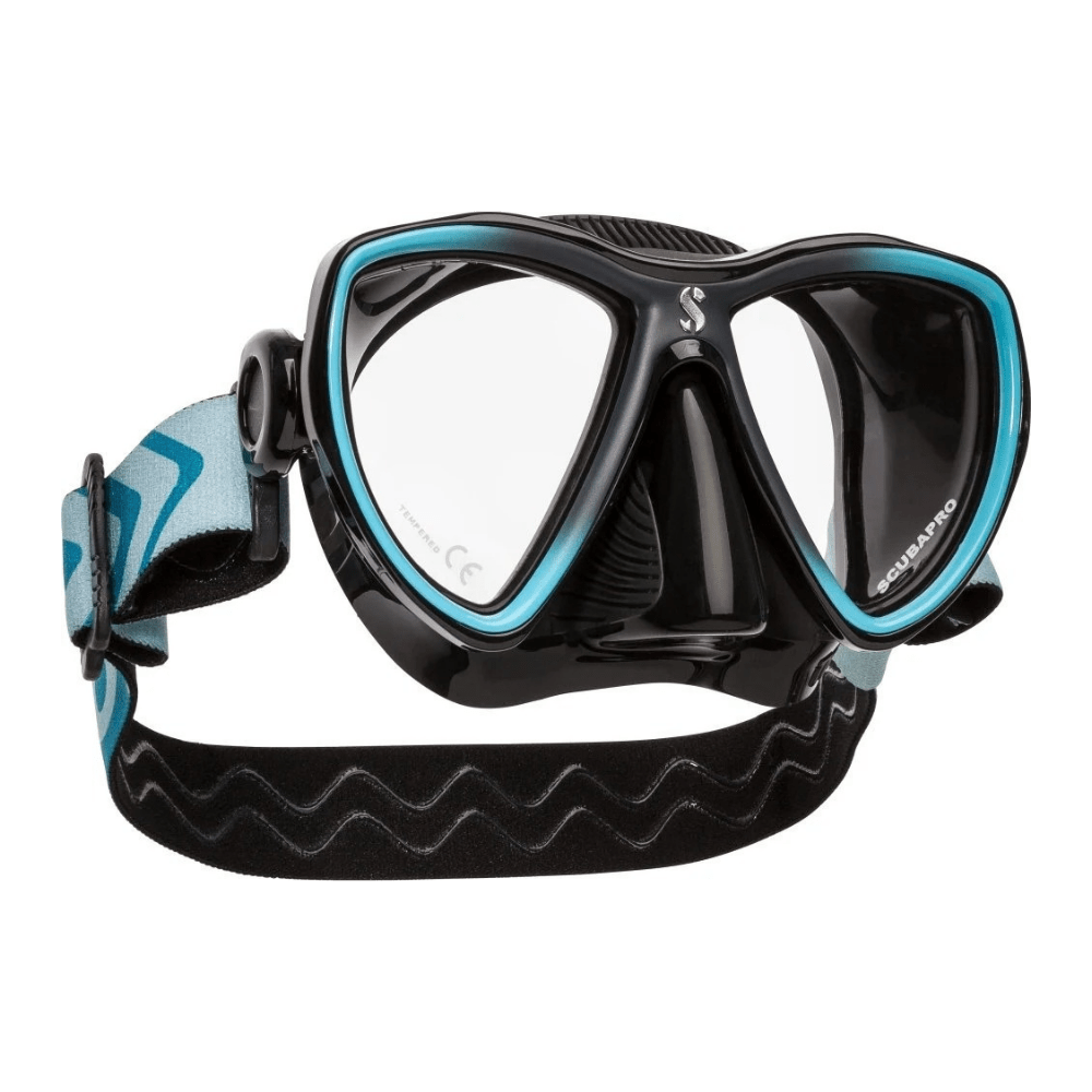 Scubapro Synergy Mini Mask w/ Comfort Strap - Turquoise/Silver - Black Skirt - 5