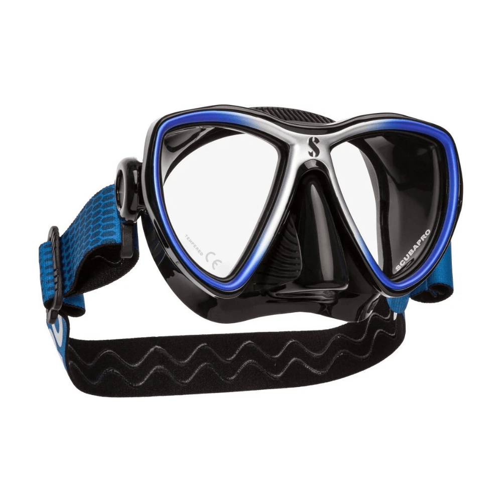 Scubapro Synergy Mini Mask w/ Comfort Strap - Blue/Silver - Black Skirt - 6