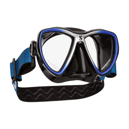 Scubapro Synergy Mini Mask w/ Comfort Strap - Blue/Silver - Black Skirt - 6