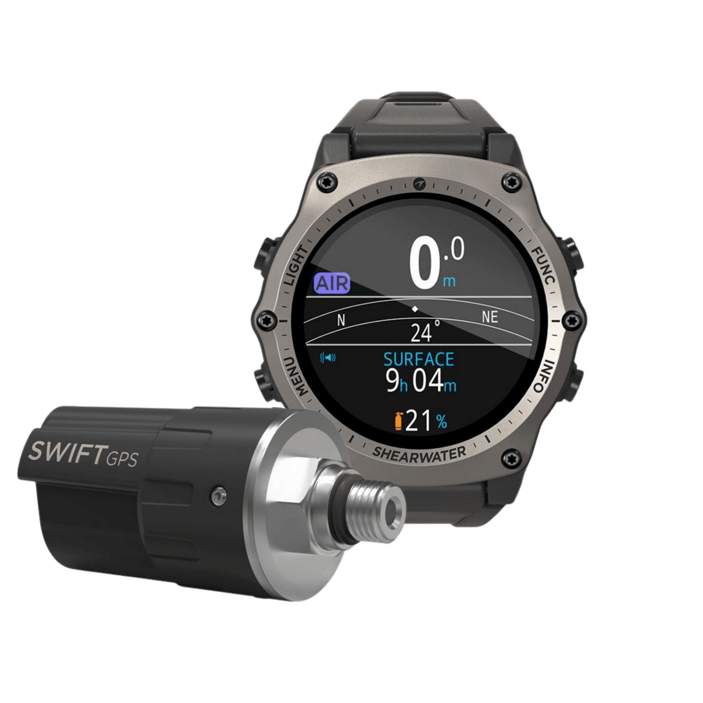 Shearwater Teric TX With Swift GPS Transmitter - Silver Bezel - 4