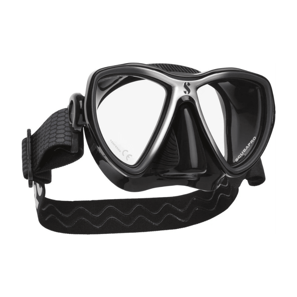 Scubapro Synergy Mini Mask w/ Comfort Strap - Black/Silver - Black Skirt - 7