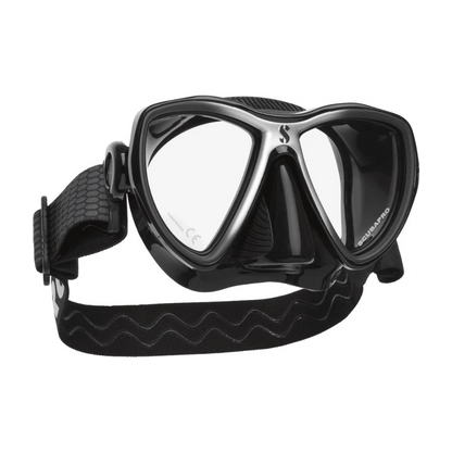 Scubapro Synergy Mini Mask w/ Comfort Strap - Black/Silver - Black Skirt - 7