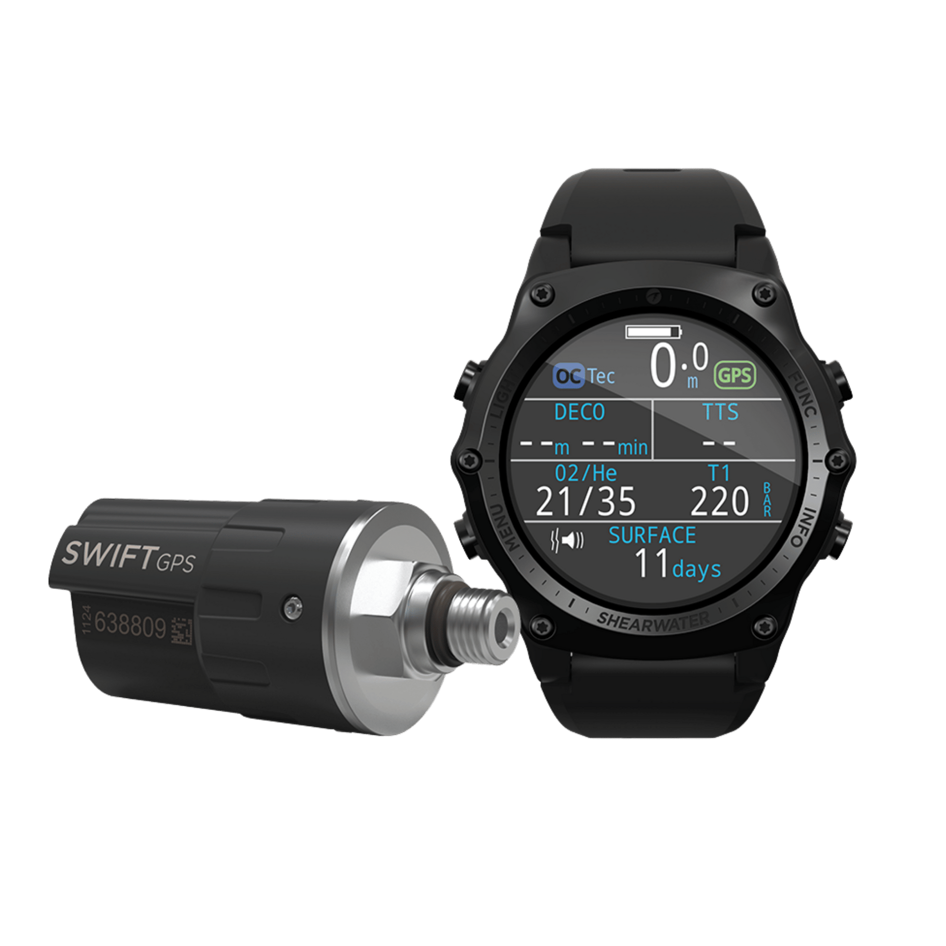 Shearwater Teric TX With Swift GPS Transmitter - All Black - 2