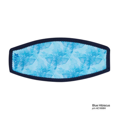 XS Scuba Neoprene Mask Strap Pad - Blue Hibiscus - 2