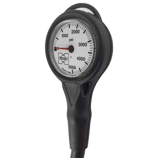 XS Scuba Highland Thin Line Pressure Gauge - Imperial/Miflex Hose - 1