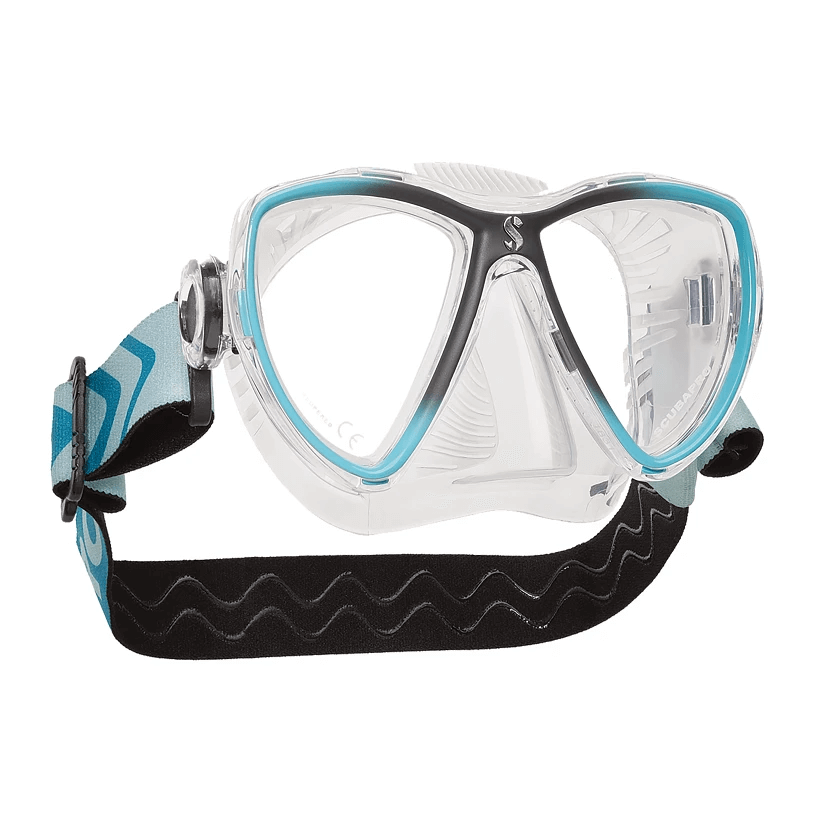 Scubapro Synergy Mini Mask w/ Comfort Strap - Turquoise/Silver - Clear Skirt - 10