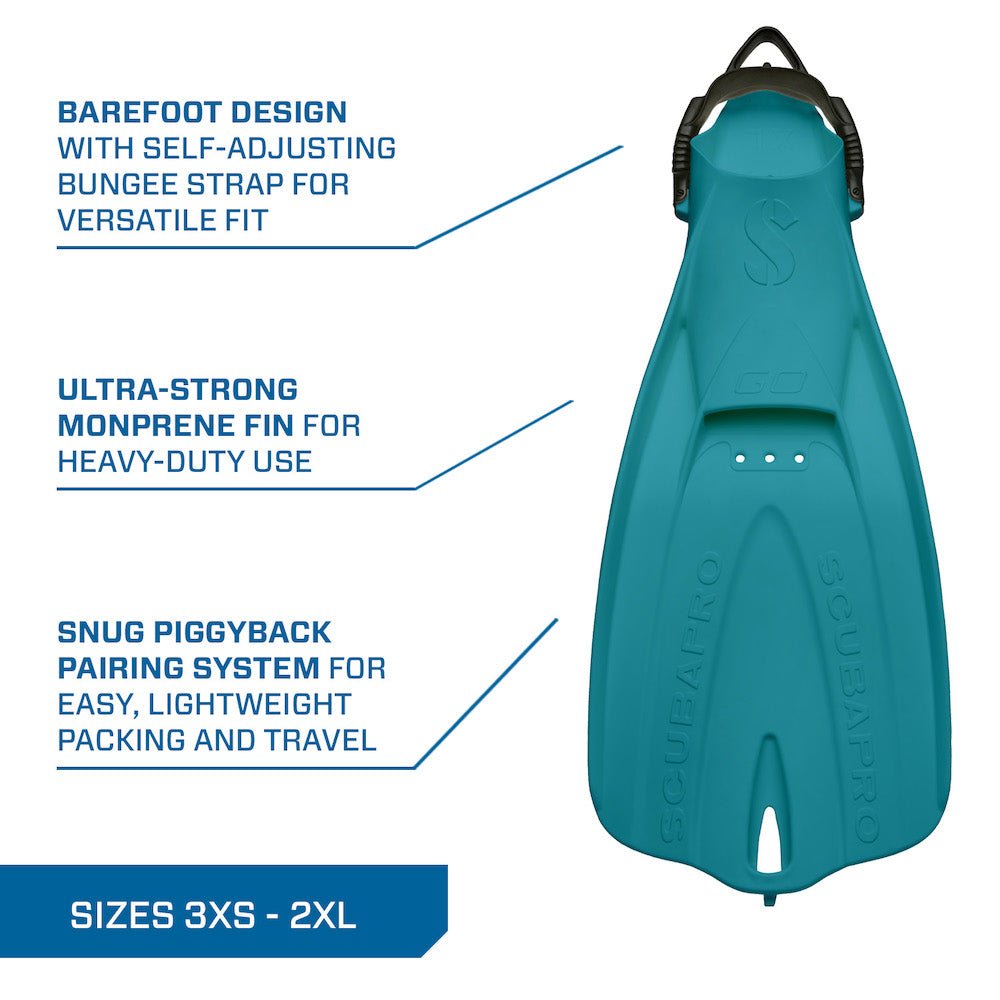 Scubapro GO Travel Diving Fin - Turqoise - 9