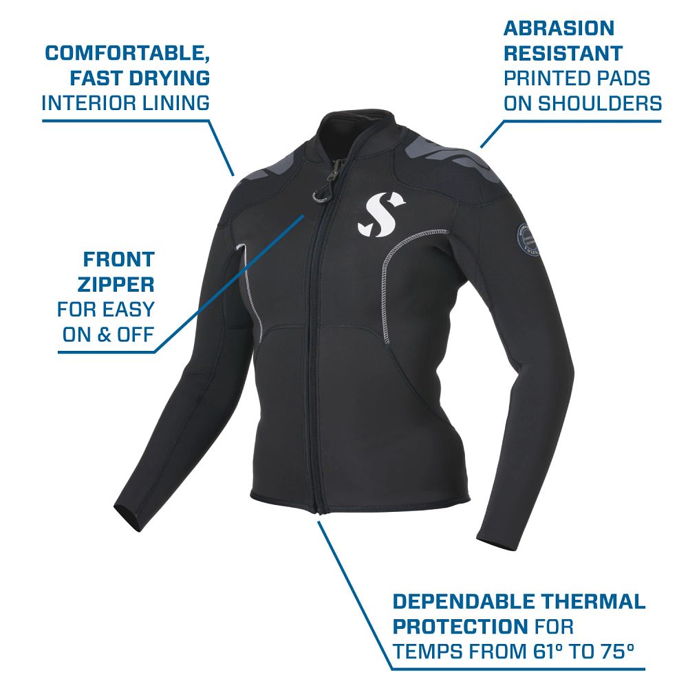 Scubapro Everflex Yulex 3mm Long Sleeve Jacket Womens - 2XS - 4