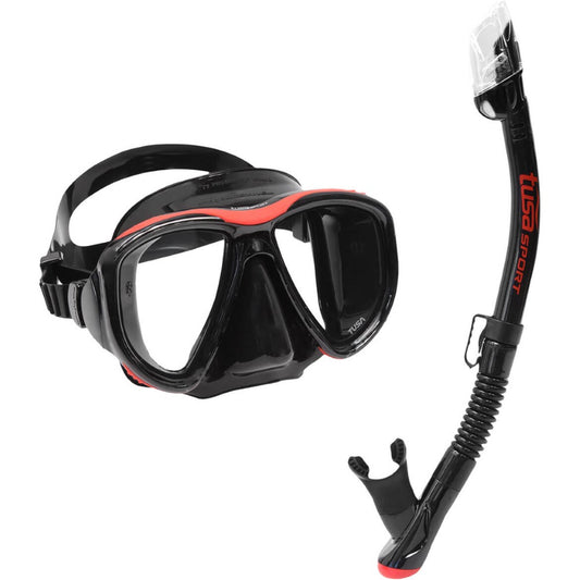 TUSA Sport Power-View Snorkeling Combo Red/Black Silicone