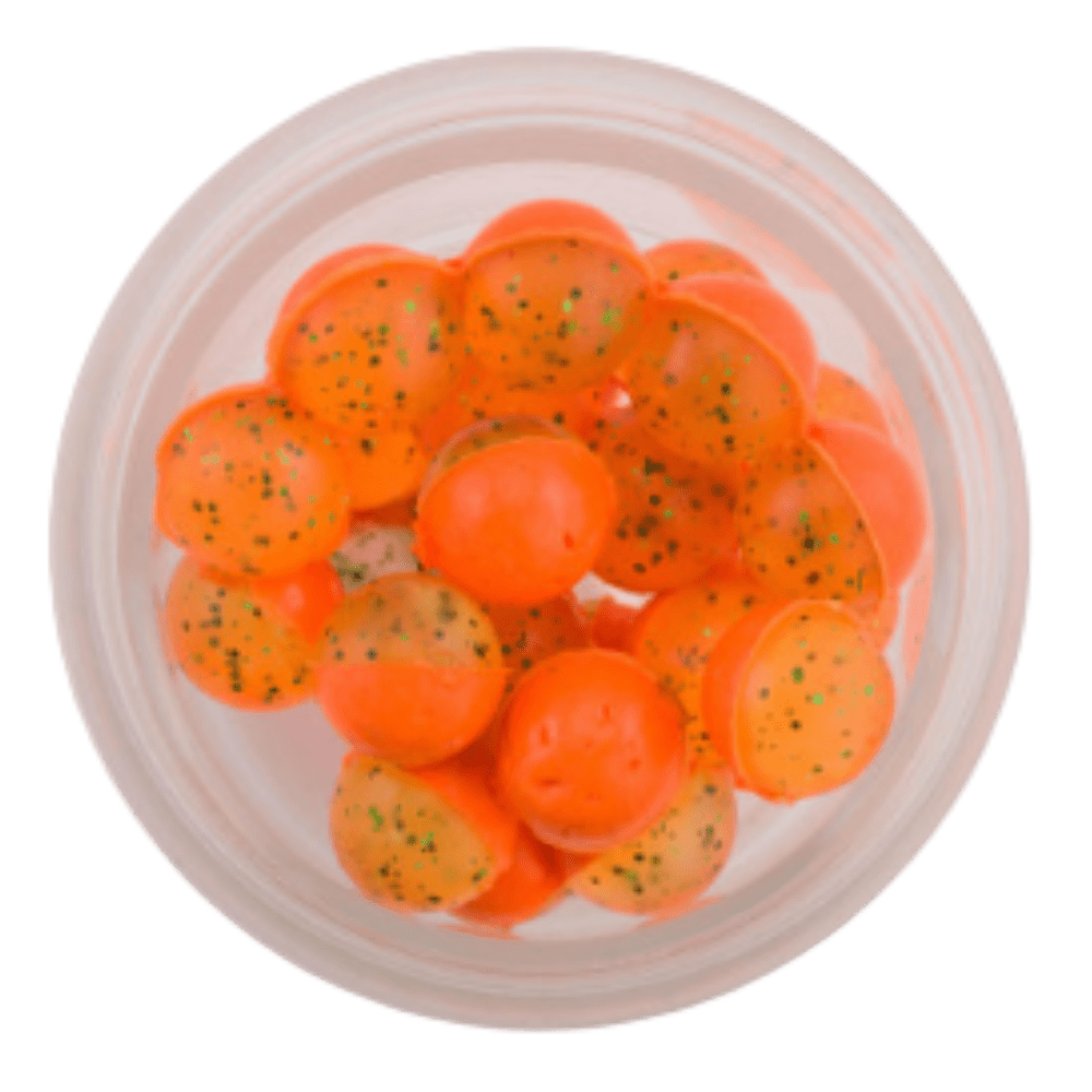 Berkley Powerbait Salmon Eggs Garlic Scent - Clear - Green/Fluorescent Orange - 2