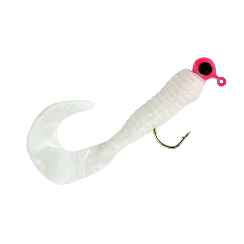 B&M 2'' Rigged Grub 1/16oz - Pink/White - 2