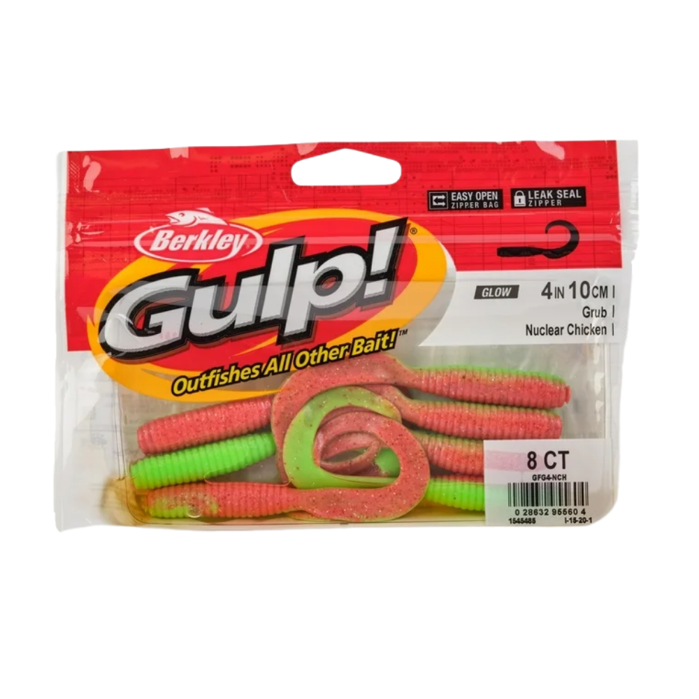 Berkley Gulp Saltwater Grub 4in - Pink Shine - 1