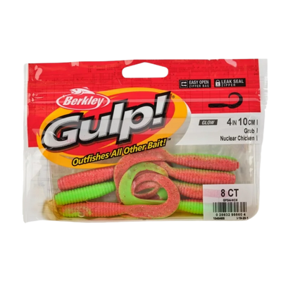 Berkley Gulp Saltwater Grub 4in - Pink Shine - 1