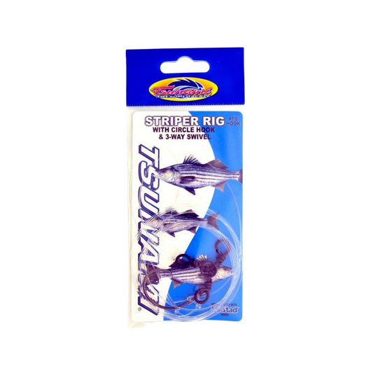 Tsunami Striper Rig w/ 7/0 Circle Hook & 3 Way Swivel - 1