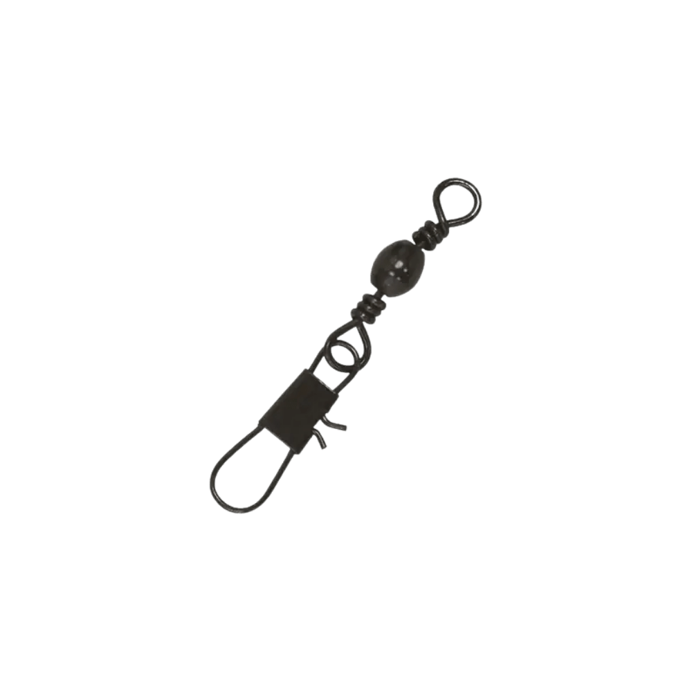 Eagle Claw Barrel Swivel with Interlock Snap Swivel - Black, Size 3, 4 Pack - 1