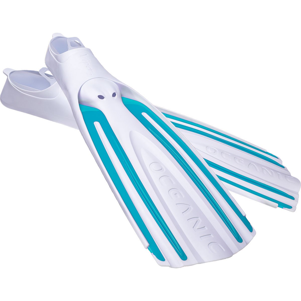 Oceanic Viper 2 Fullfoot Fins - White / Aqua - 3