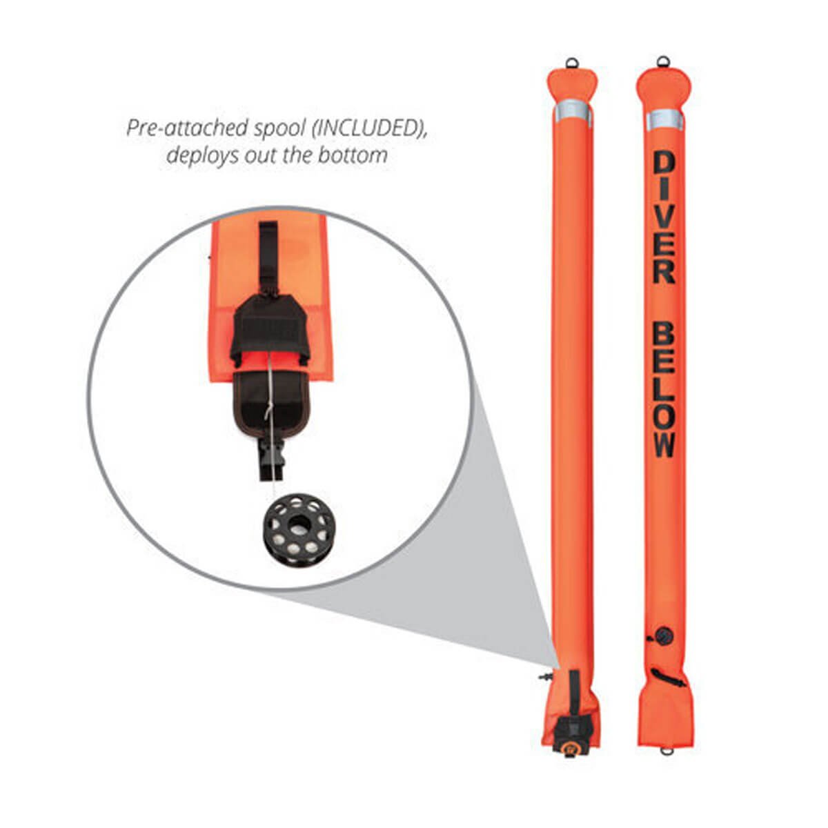XS Scuba Quick Launch Marker Buoy - Orange - 2