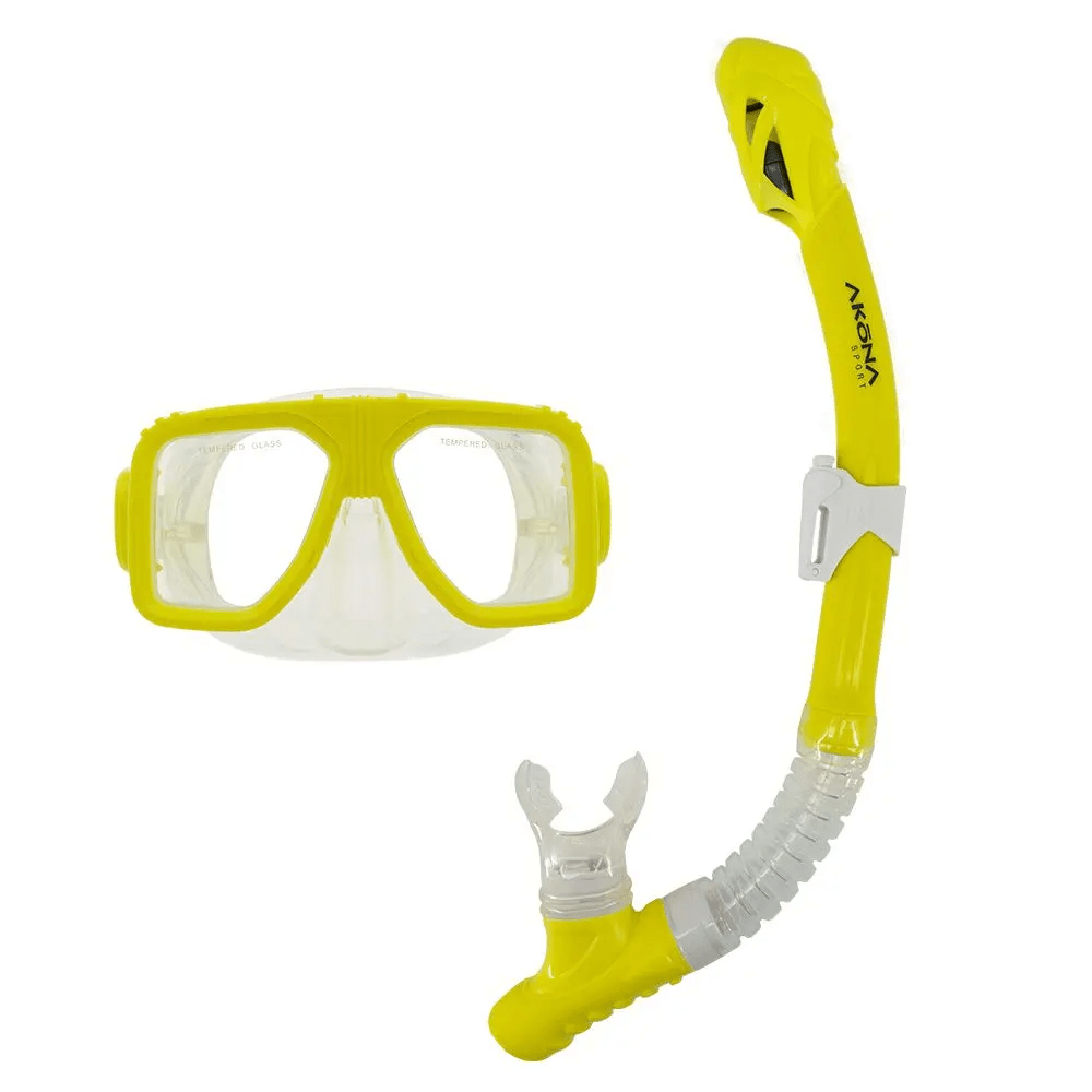 Akona Adult Mask Snorkel Set - Yellow - 2