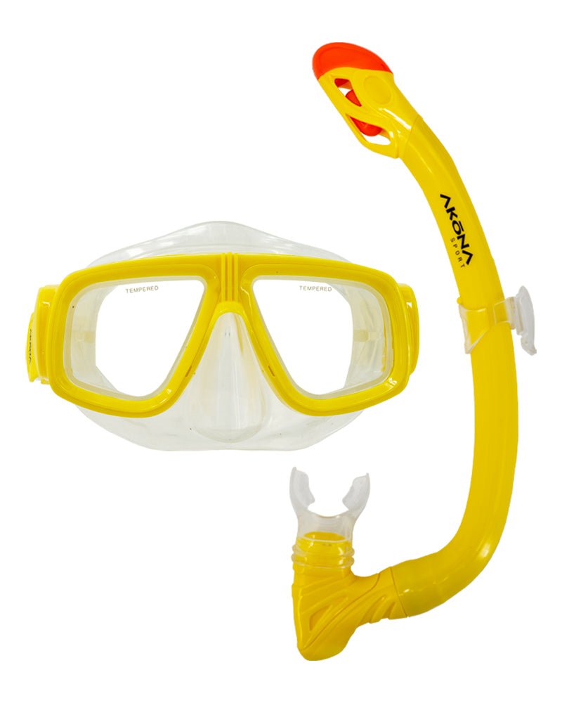 Akona Junior Mask Dry Snorkel Set - Yellow - 3