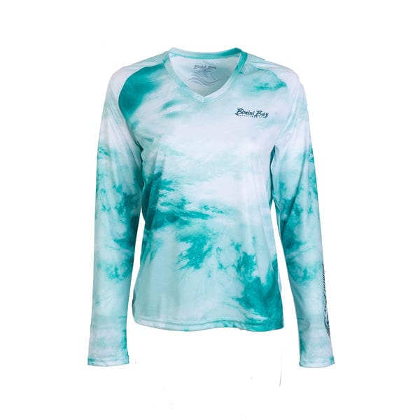 Bimini Bay Women's Deep Mindscape Aqua Long Sleeve - S - 1