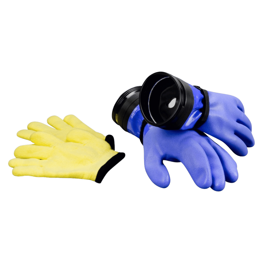 DUI Dry Zip Gloves Heavy Duty Blue W/ Dam - M - 1