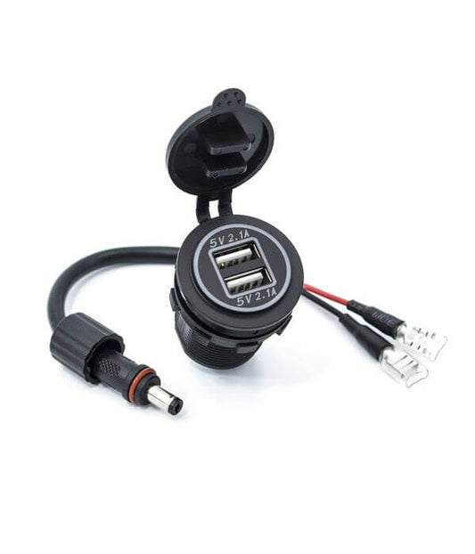 FPV Dash Mounted USB Dual Port - FPV Dash Mount USB Dual Port + Water Proof Cable - 1