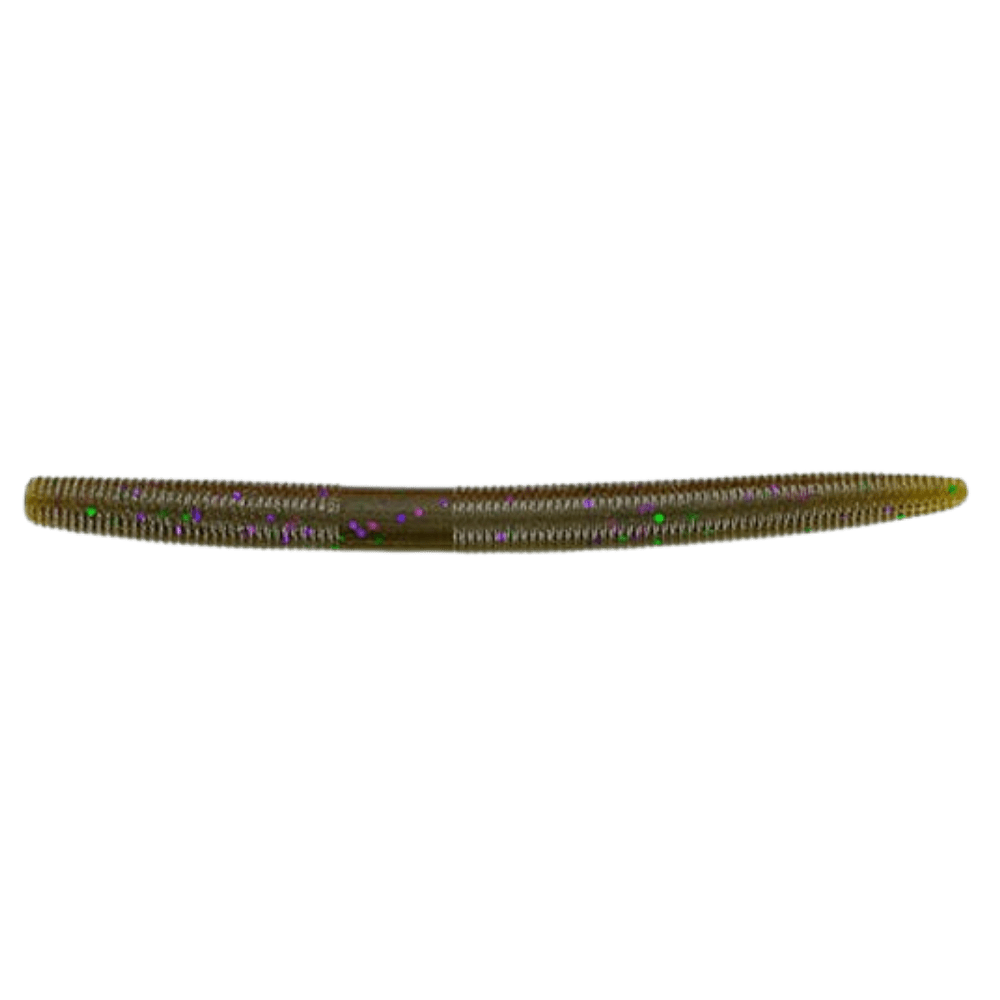 Gary Yamamoto 6" Senko - Green Pumpkin Large Purple and Green Flake - 6