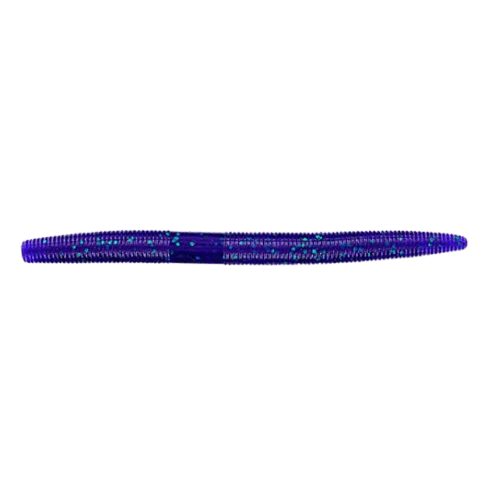 Gary Yamamoto 6" Senko - Junebug with Purple and Emerald Flake - 4