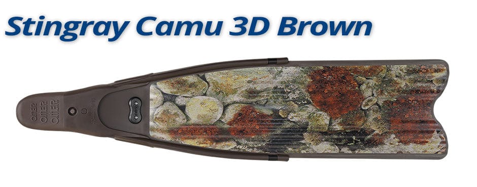 Omersub Sporasub StingRay Fins Brown Camo 3D - 39/40 - 34