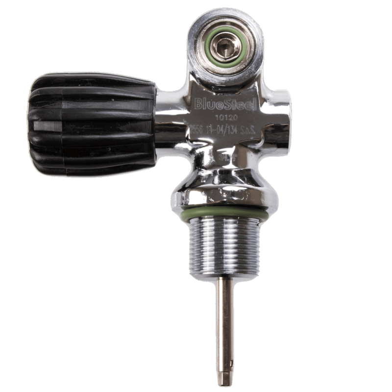 Blue Steel Convertible Din Yoke Pro Tank Valve - 2400 PSI - 1