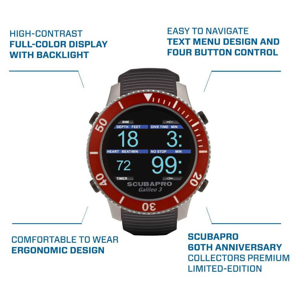 Scubapro Galileo 3 60th Anniversary Dive Computer - Scubapro Galileo 3 60th Anniversary (w/o transmitter) - 2